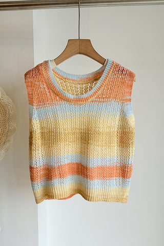 Knit Sweater Vest with Textured Design