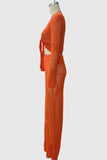 Tie-Front Crochet Skirt Set