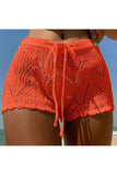 Crochet Drawstring Casual Shorts