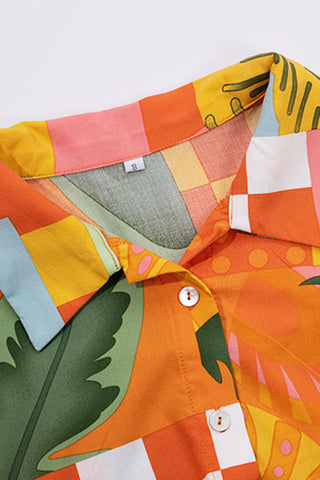 Colorblock Check Shirt and Shorts Set