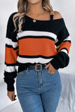 Off-Shoulder Striped Sweater