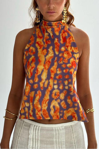 Polka Dot High Neck Tank Top