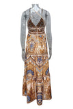 Bohemian Maxi Dress with Strappy Back