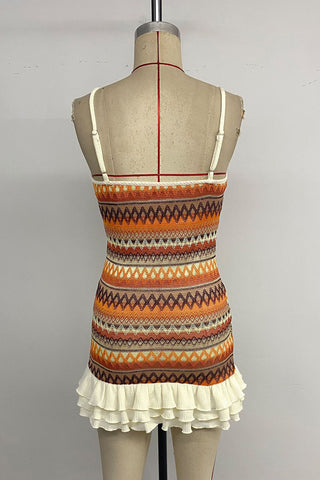 Patterned Sleeveless Casual Dress