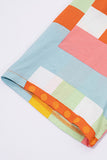 Colorblock Check Shirt and Shorts Set
