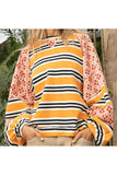 Striped and Floral Pattern T-Shirt