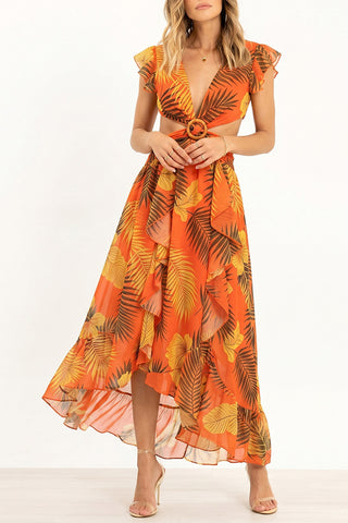 Flowy Cutout Midi Dress