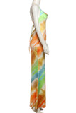 Tie-Dye Strappy Casual Dress