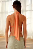 Knotted Halter Draped Tank Top