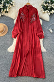 Button-Front Floral Maxi Dress