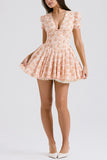 Floral Puff Sleeve Mini Dress