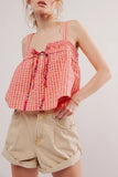 Gingham Tie-Front Tank