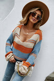 Stylish V-Neck Patterned Sweater