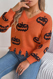 Jack-O'-Lantern Frayed Hem Sweater