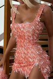 Textured Embellished Mini Dress