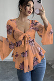 Tie-Front Floral Blouse