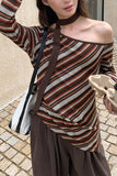 Striped Asymmetrical Blouse