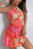 Asymmetric Pleated Casual Dress