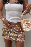 Vibrant Sequin Mini Skirt for Night Out