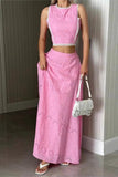 Elegant Eyelet Skirt Set