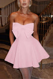 Strapless Bow Casual Dress