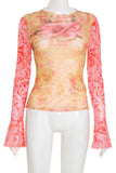 Abstract Patterned Long Sleeve Blouse