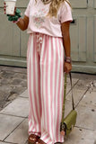 Striped Wide-Leg Casual Pants