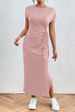 Striped Casual Midi Dress