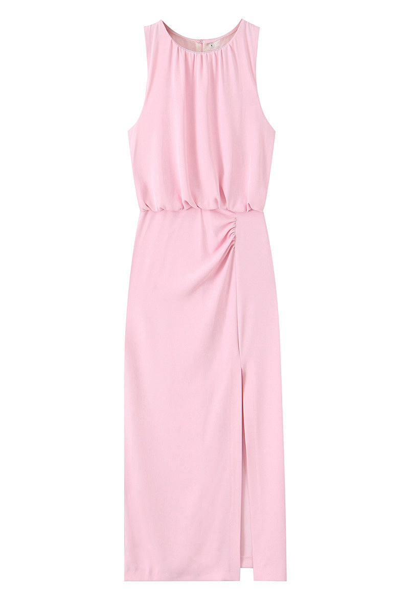 Sleeveless Draped Casual Dress