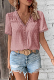 Lace Trim V-Neck T-Shirt