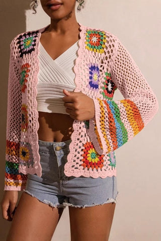 Vibrant Crochet Cardigan with Patterns