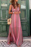 Zigzag Patterned Casual Maxi Dress