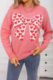 Heart Bow Graphic Valentine Sweater
