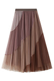 Layered Pleated Midi Skirt