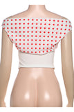 One-Shoulder Polka Dot Blouse