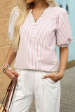 Puff Sleeve Striped Blouse