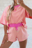 Stripe Trim Boxy Short Set