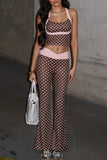 Patterned Cross-Back Pants Set