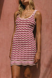 Wavy Pattern Sleeveless Casual Dress