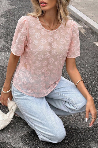 Floral Lace Short Sleeve Top