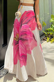 Floral Maxi Skirt with Bold Design
