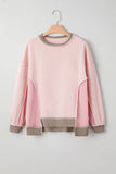 Color Block Patchwork Oversize Sweatshirt