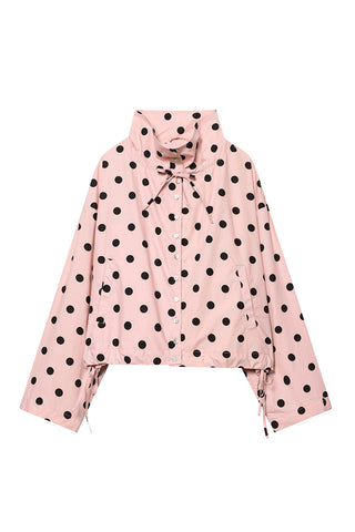 Polka Dot Button-Front Jacket