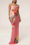Floral Print Spaghetti Strap Vacation Dress