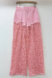 Sequin Mesh Wide Leg Pants