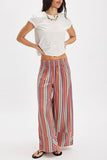 Striped Wide-Leg Casual Pants