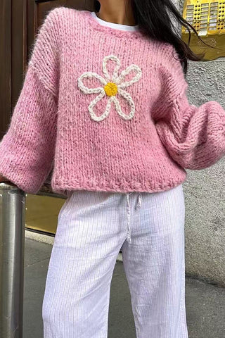 Daisy Accent Knit Sweater
