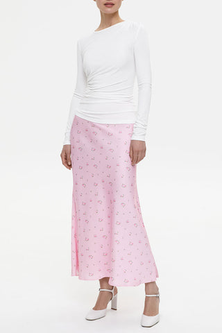 Elegant Floral Print Midi Skirt