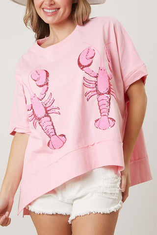 Oversized Lobster Print T-Shirt