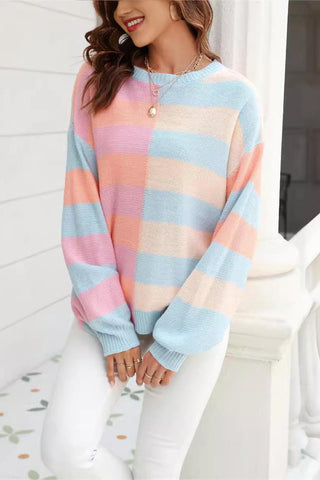 Casual Striped Knit Sweater